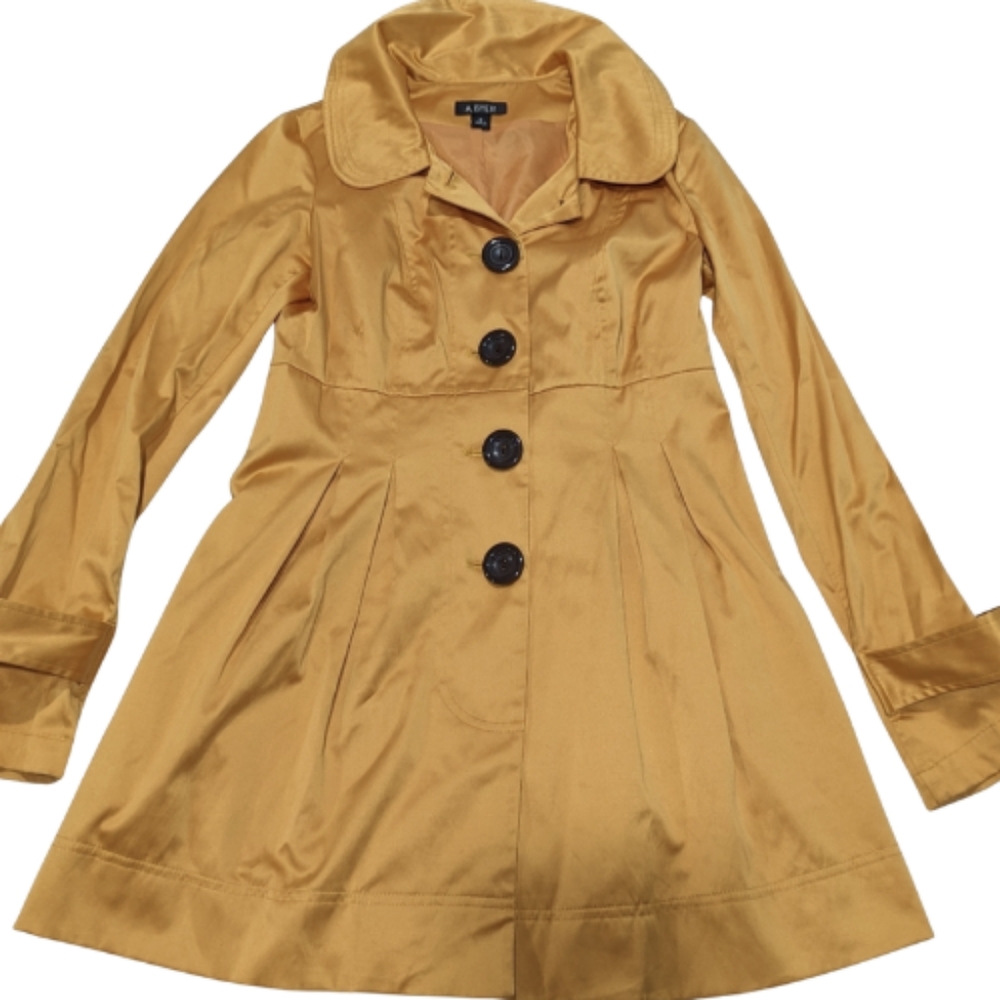 Silky Amber Light Weight Button-Up Fall Jacket Co… - image 1